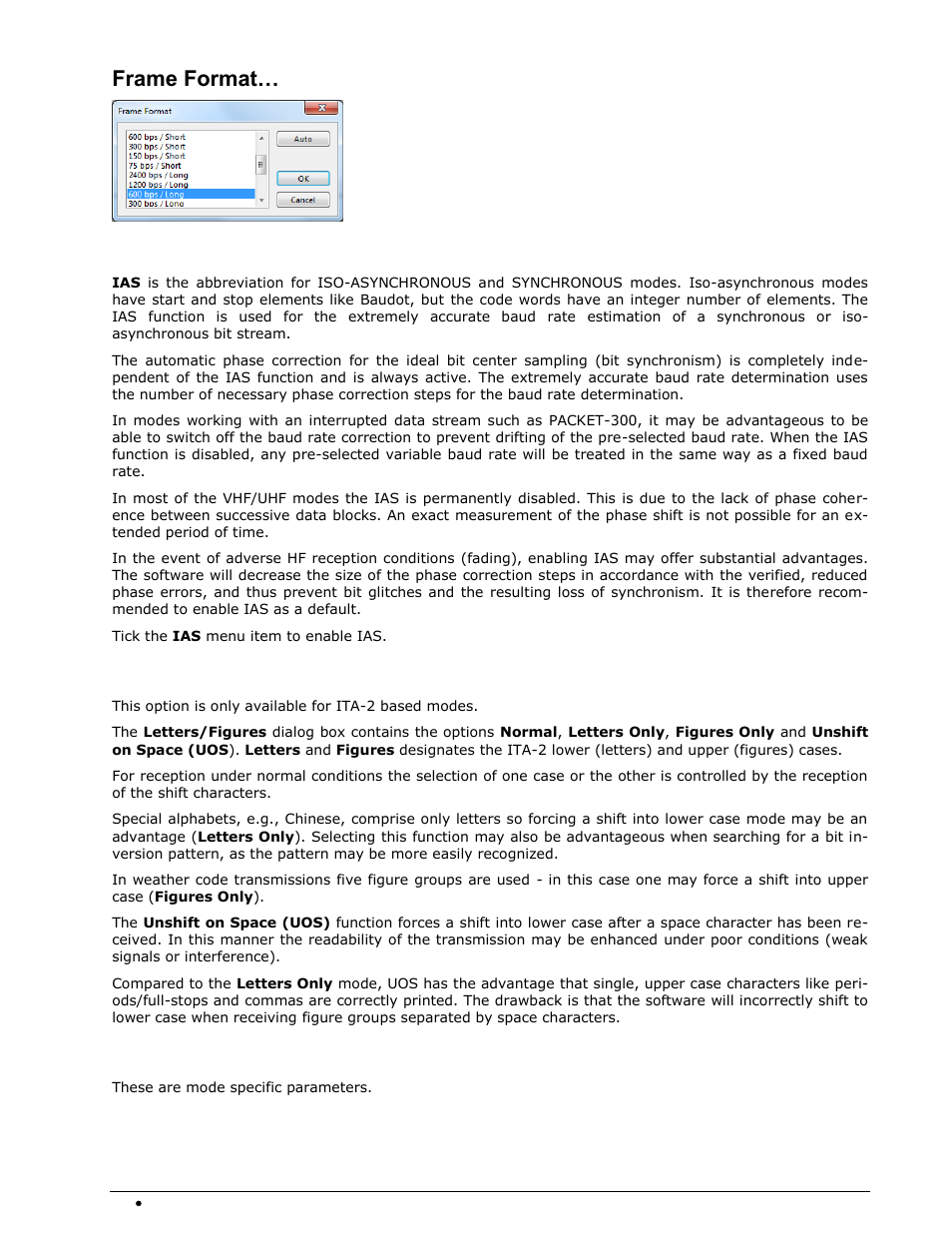 Frame format, Letters/figures, Message type | Wavecom W74PC V8.7.0 User Manual | Page 50 / 373