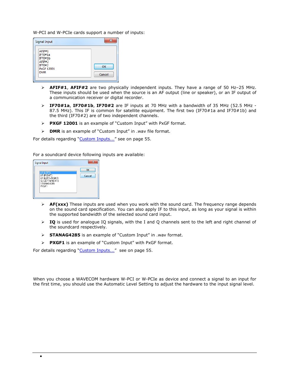 Input, Gain | Wavecom W74PC V8.7.0 User Manual | Page 58 / 373