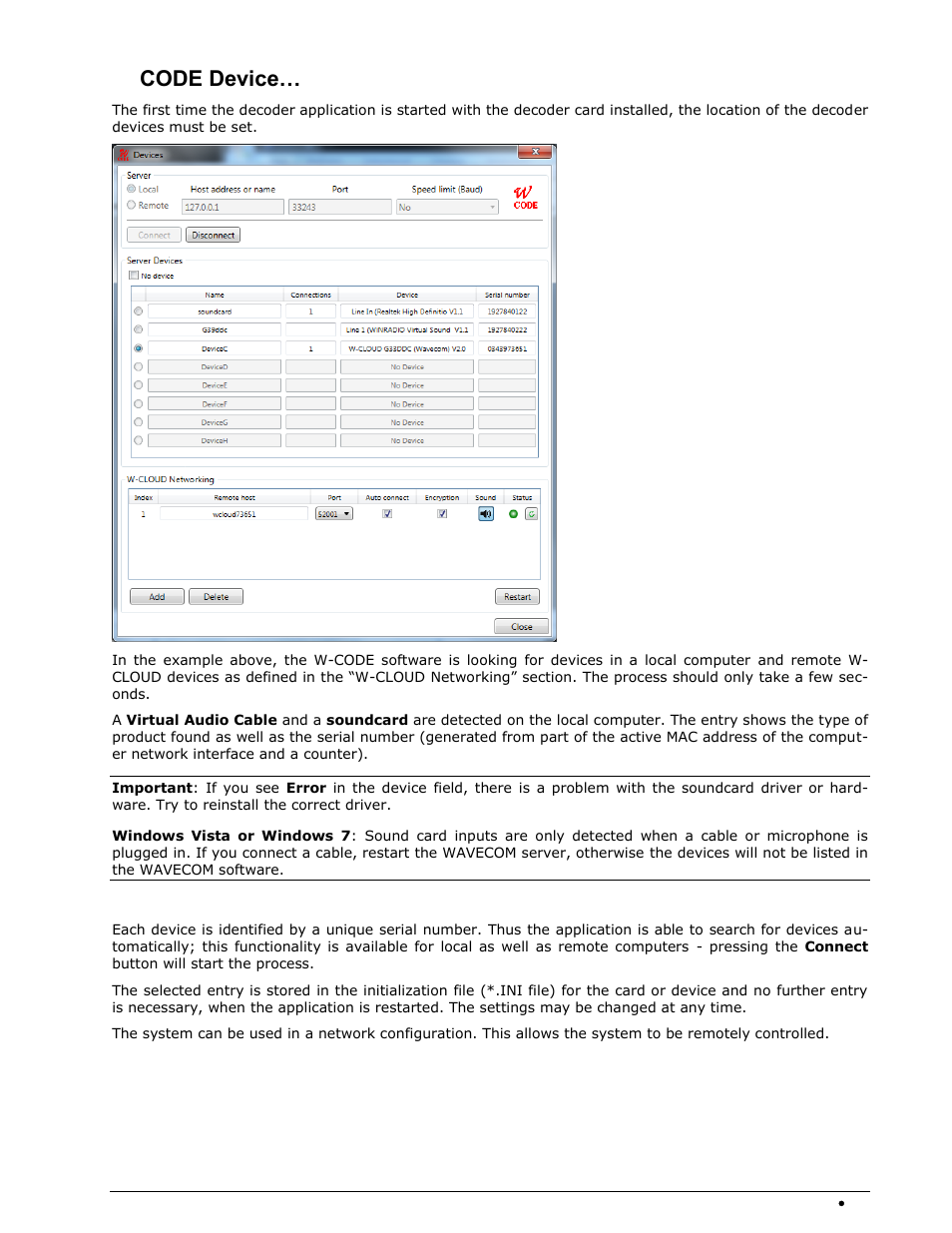 W-code device, W- code device | Wavecom W74PC V8.7.0 User Manual | Page 61 / 373