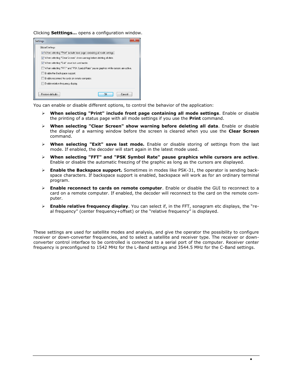 Settings, Receiver and satellite settings | Wavecom W74PC V8.7.0 User Manual | Page 63 / 373