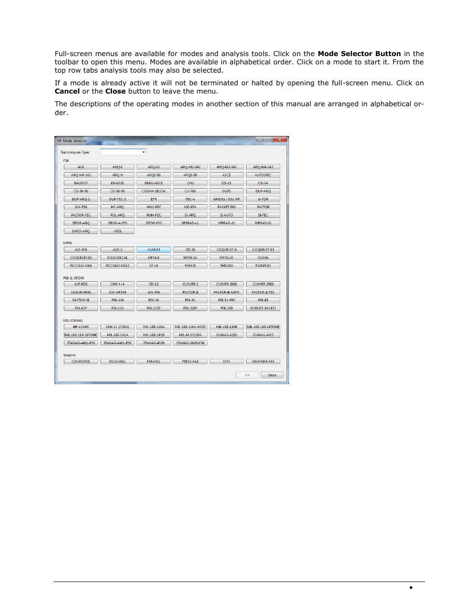 Mode selector | Wavecom W74PC V8.7.0 User Manual | Page 83 / 373