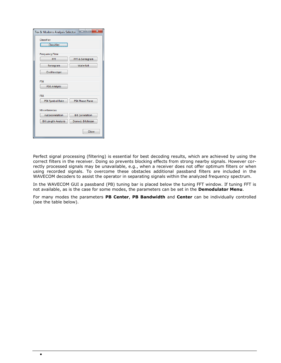 Passband filter support | Wavecom W74PC V8.7.0 User Manual | Page 88 / 373