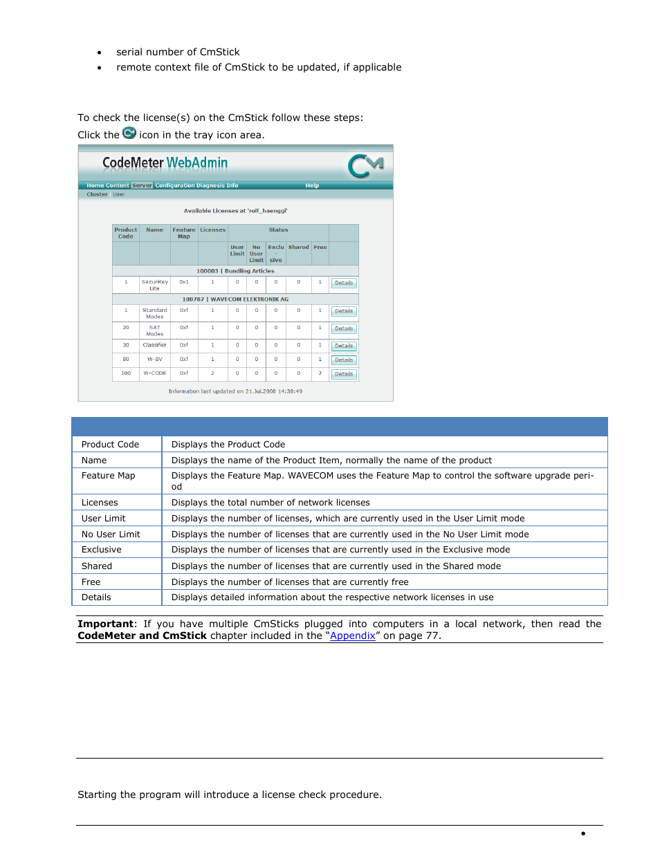 W-bv license checking, Getting started, Program start | Wavecom W-BitView V2.5.00 User Manual | Page 17 / 102