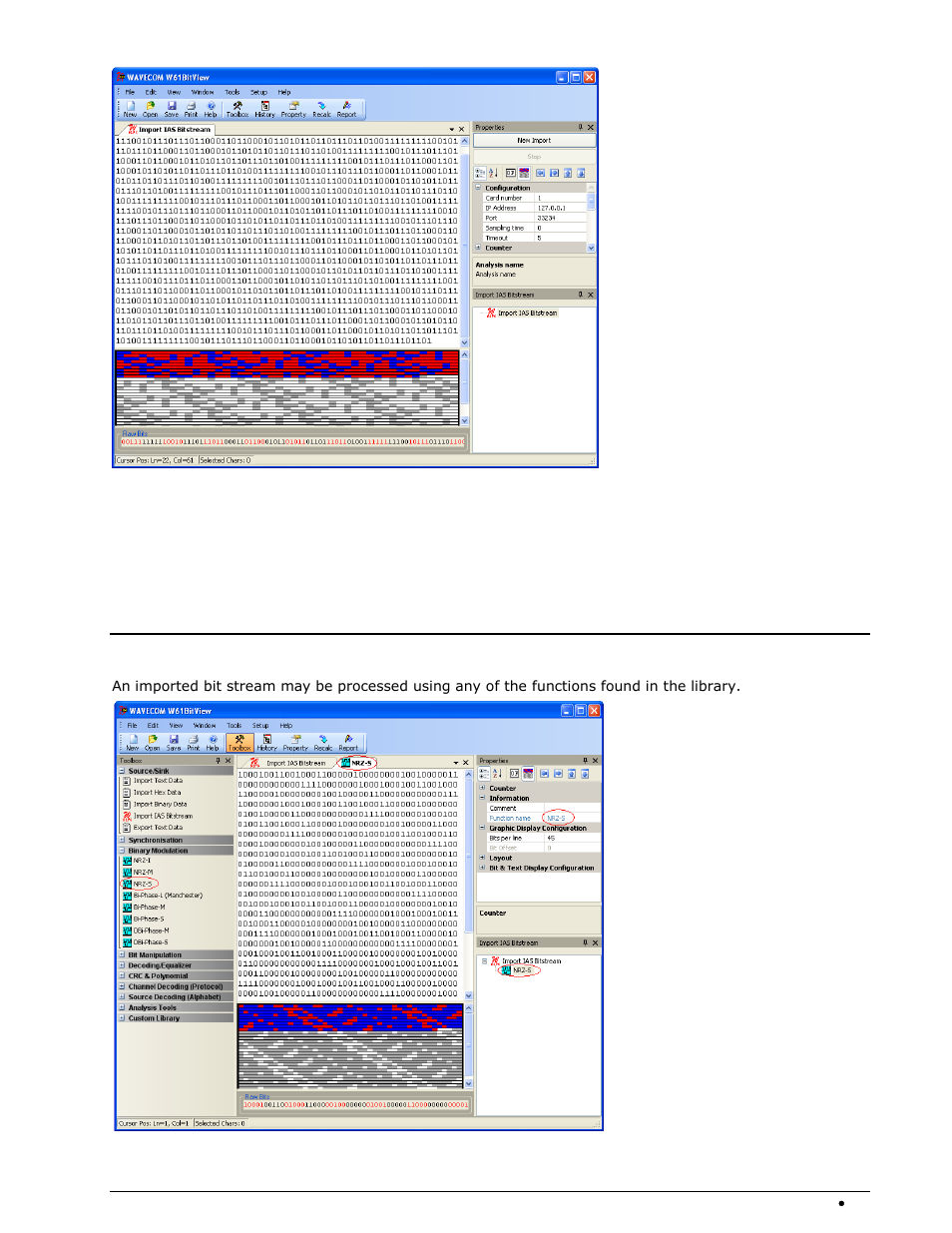 Menu, Bit stream processing | Wavecom W-BitView V2.5.00 User Manual | Page 19 / 102