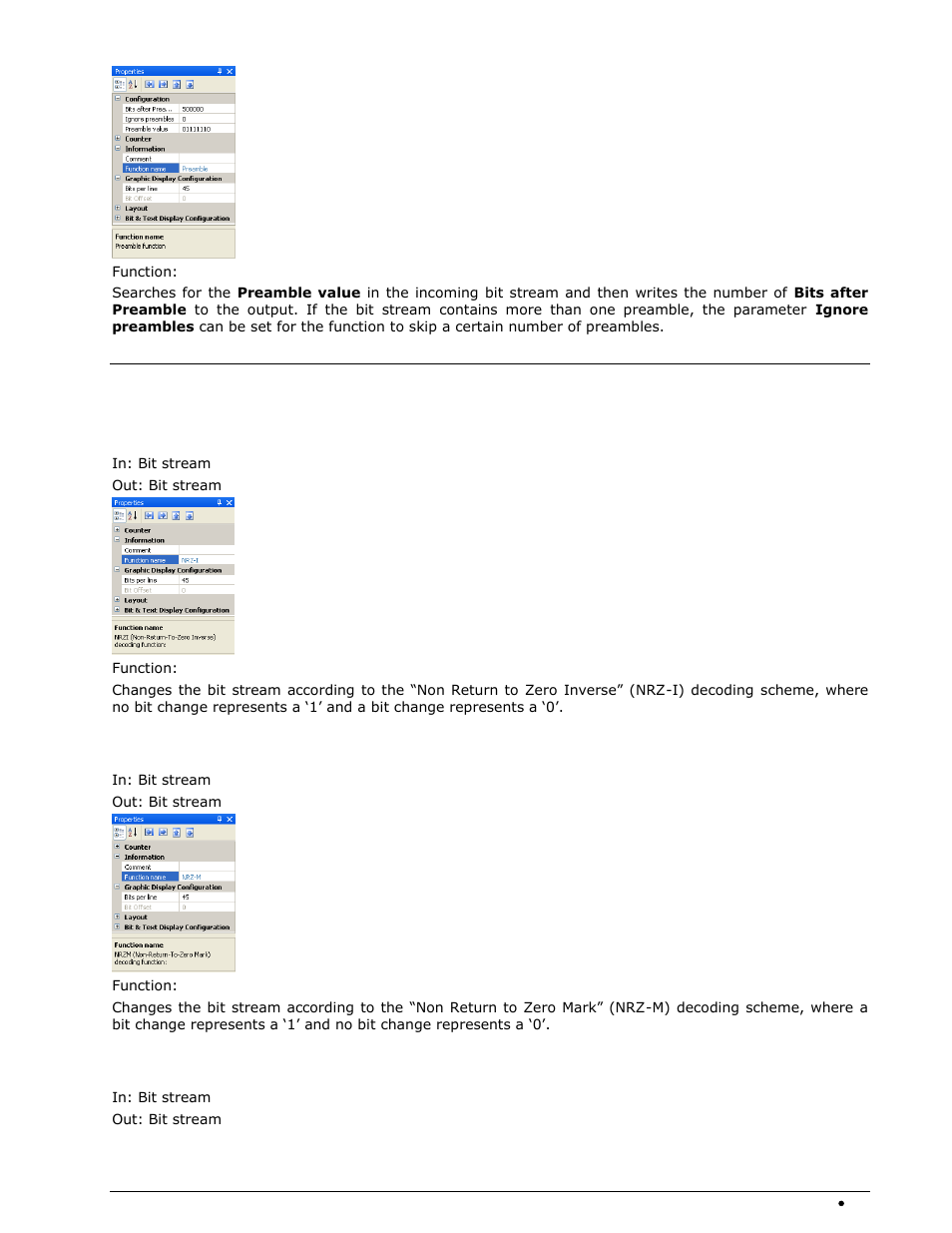 Binary modulation, Nrz-i, Nrz-m | Nrz-s | Wavecom W-BitView V2.5.00 User Manual | Page 35 / 102