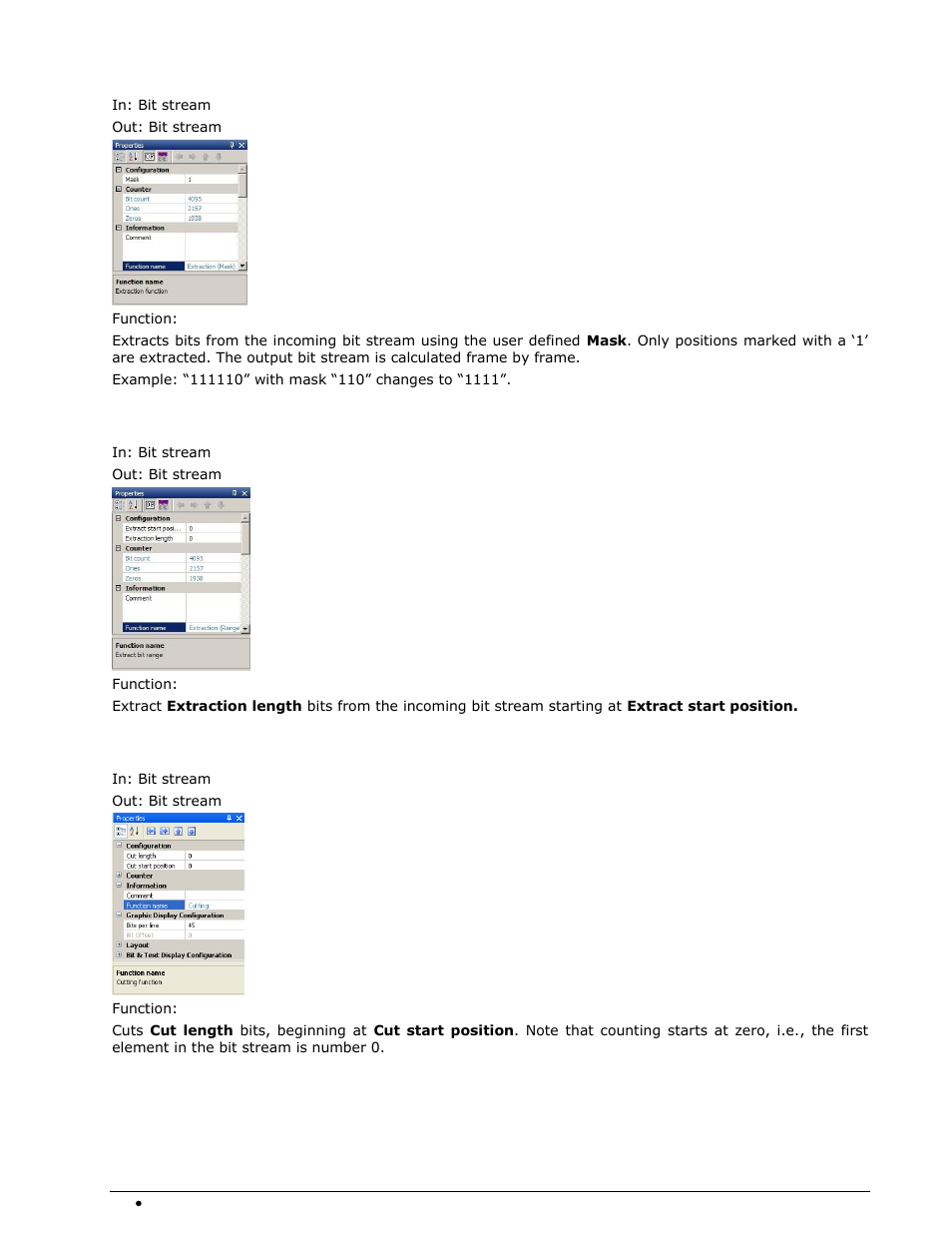 Extraction (mask), Extraction (range), Cutting | Wavecom W-BitView V2.5.00 User Manual | Page 42 / 102