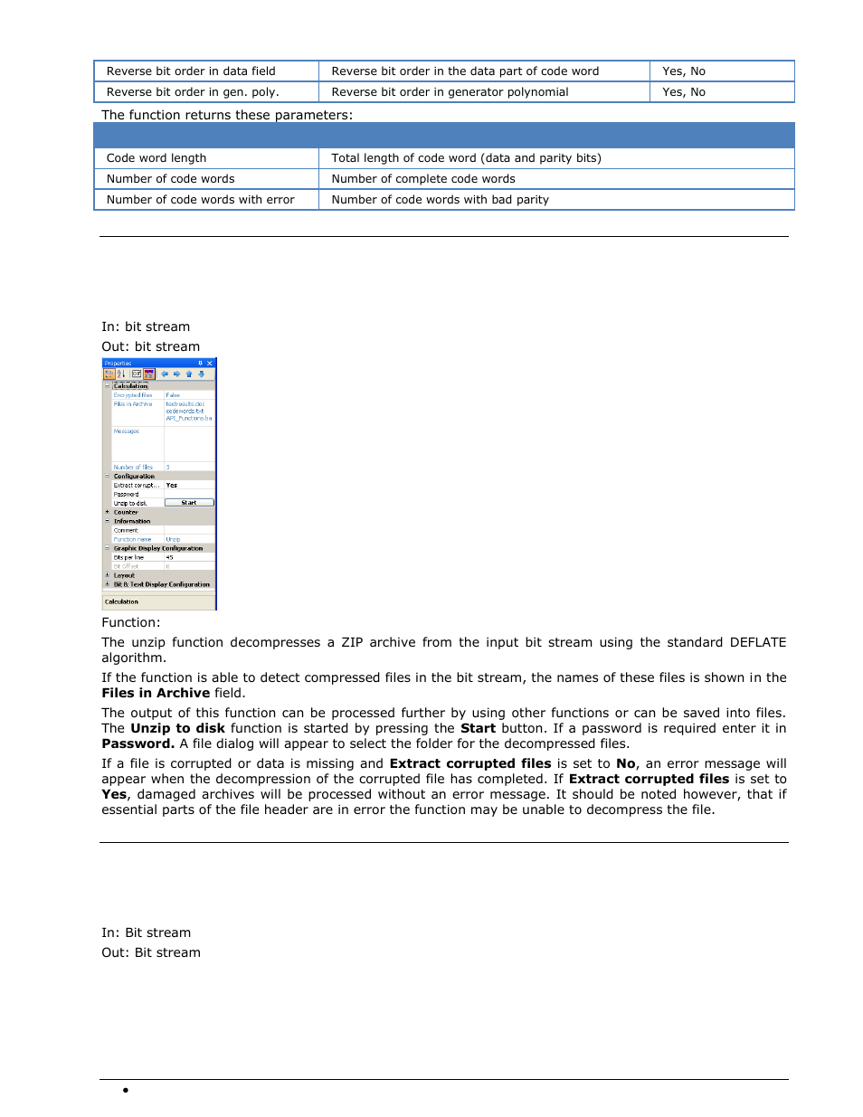 Unpacking/decompress, Unzip, Descrambling | Descrambler (pn) | Wavecom W-BitView V2.5.00 User Manual | Page 54 / 102