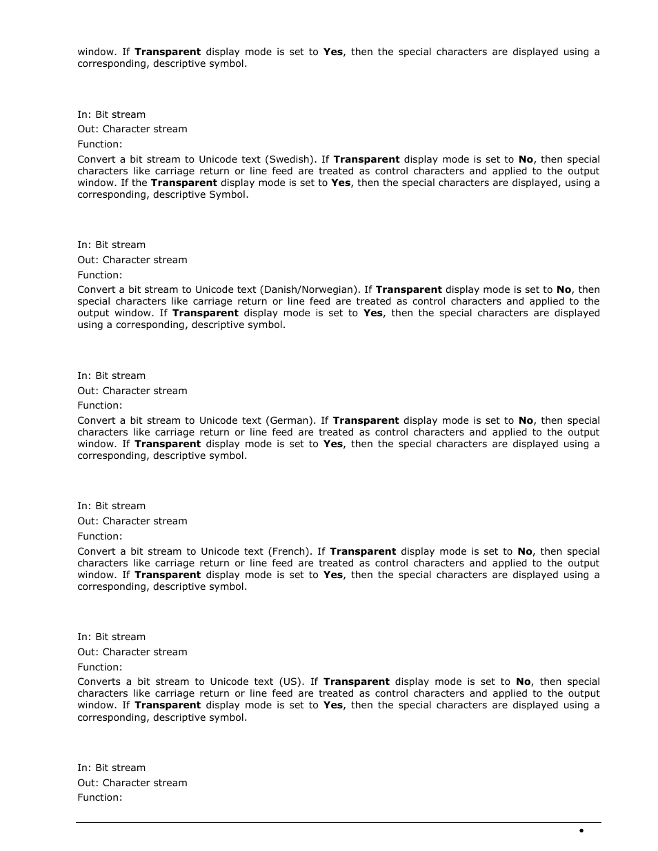 Swedish, Danish-norwegian, German | French, Ascii | Wavecom W-BitView V2.5.00 User Manual | Page 59 / 102