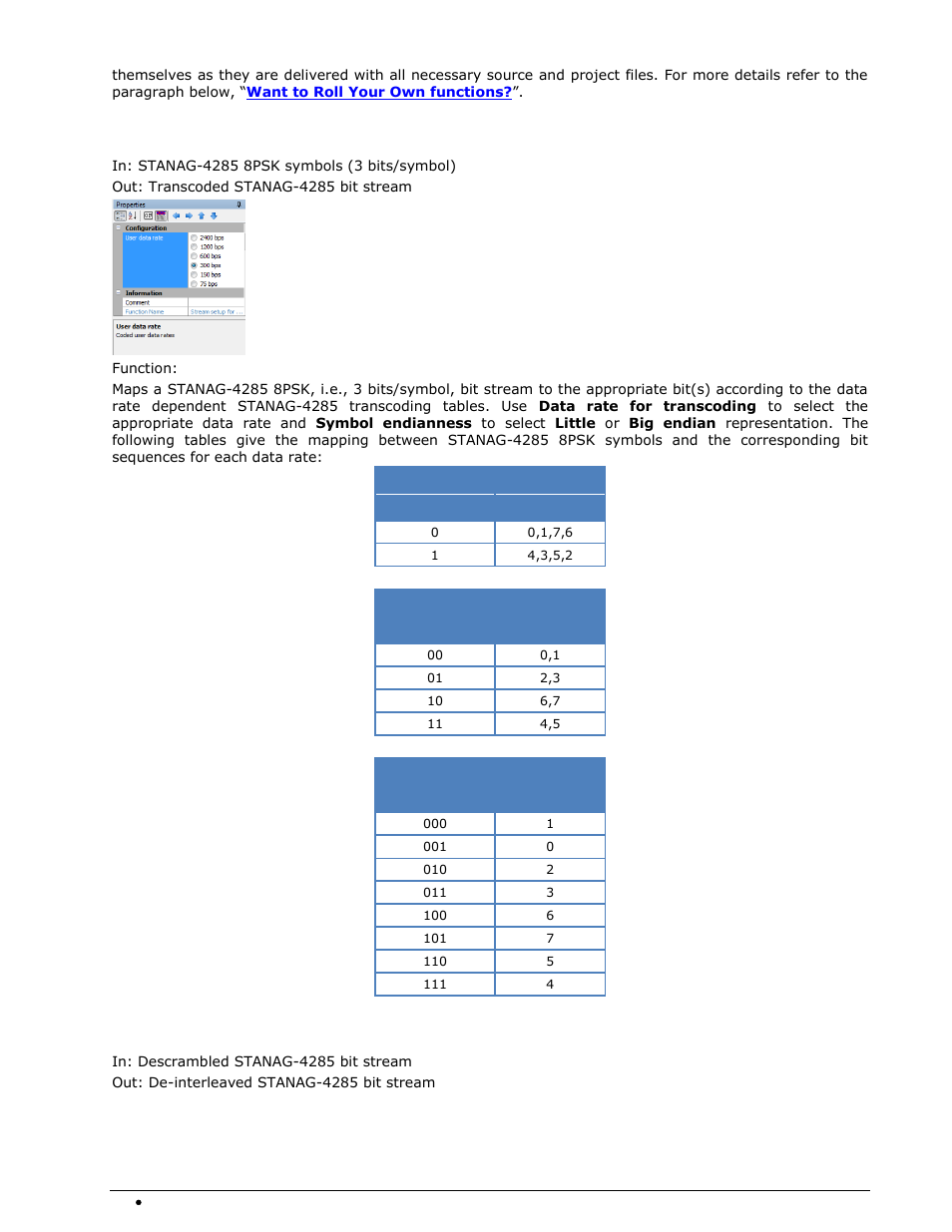 Symbol transcoding, Stanag-4285 deinterleaver | Wavecom W-BitView V2.5.00 User Manual | Page 66 / 102