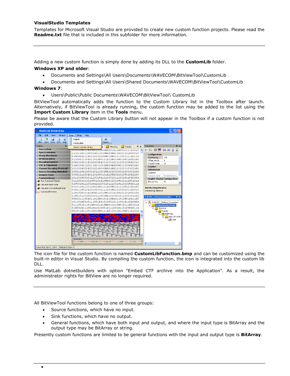 Adding a custom function, Constraints | Wavecom W-BitView V2.5.00 User Manual | Page 70 / 102