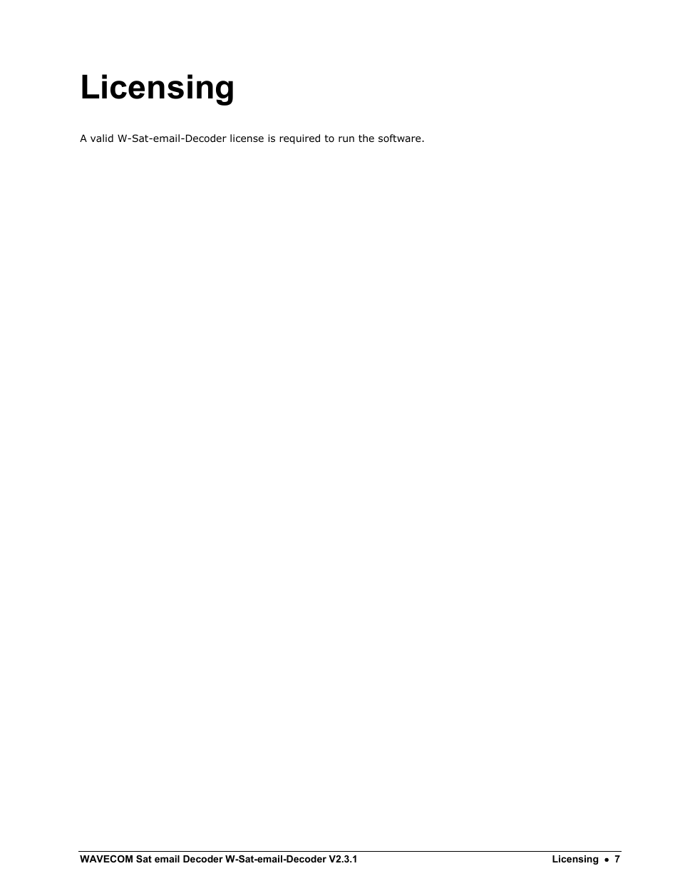Licensing | Wavecom W-Sat-email-Decoder V2.3.1 User Manual | Page 11 / 37