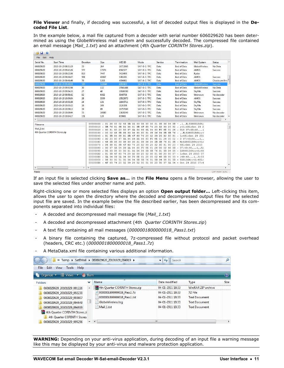 Wavecom W-Sat-email-Decoder V2.3.1 User Manual | Page 15 / 37