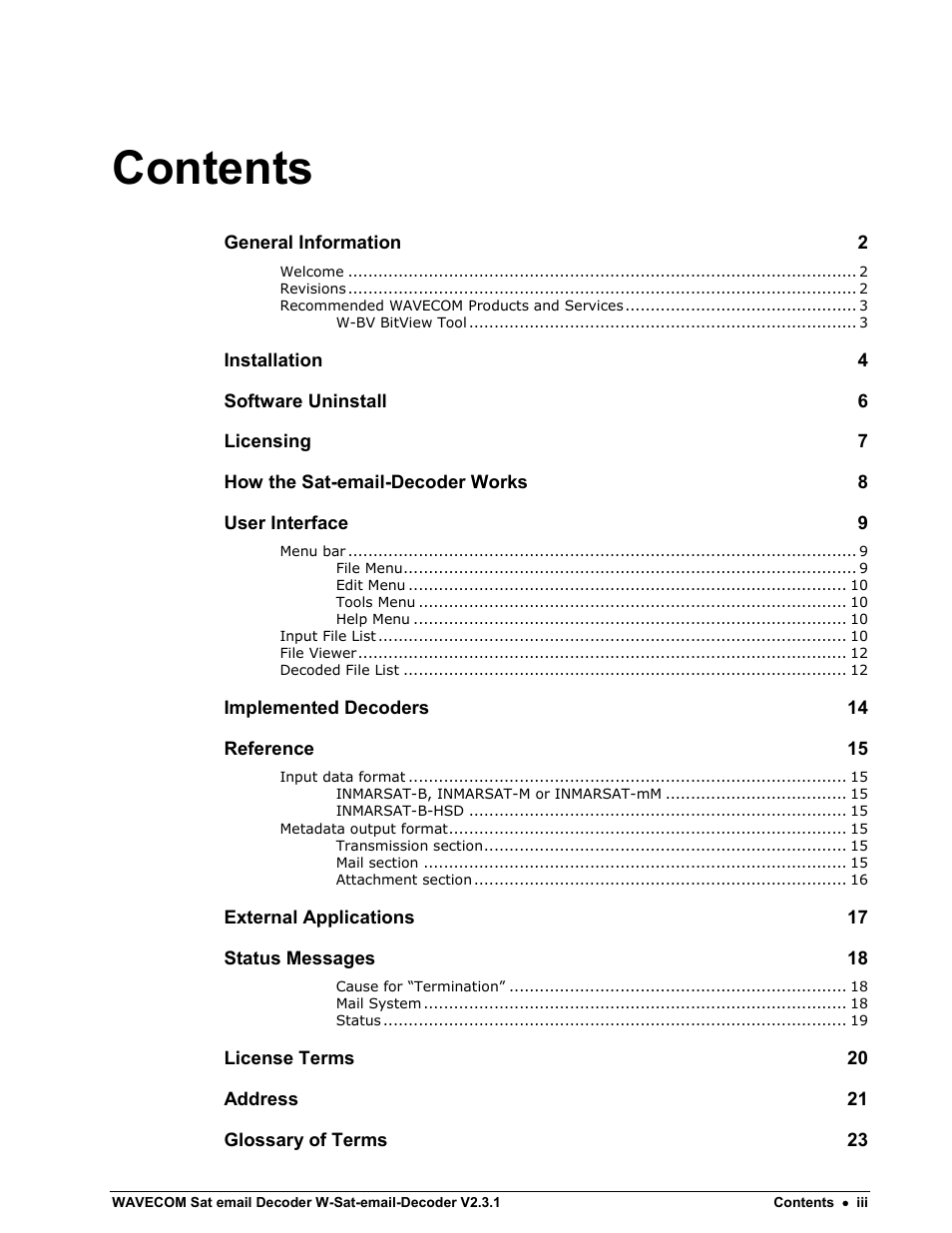 Wavecom W-Sat-email-Decoder V2.3.1 User Manual | Page 3 / 37