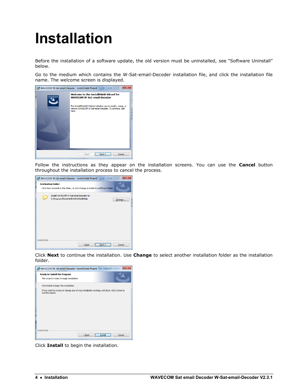 Installation | Wavecom W-Sat-email-Decoder V2.3.1 User Manual | Page 8 / 37