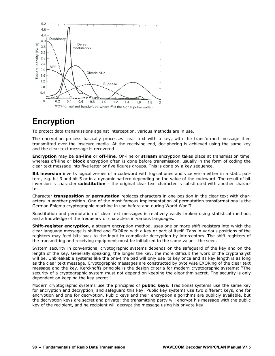 Encryption | Wavecom W61PC V7.5.0 User Manual | Page 108 / 353