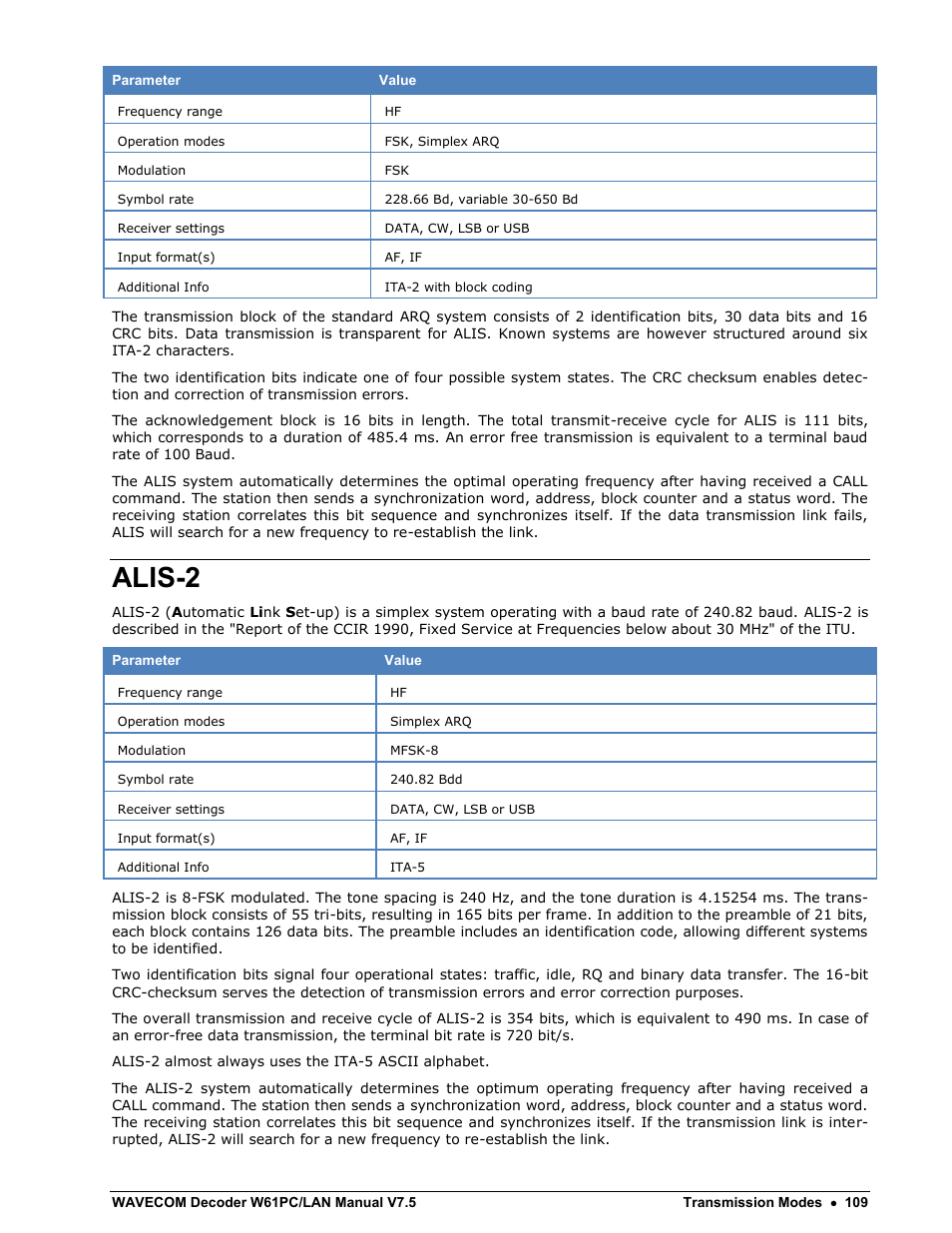 Alis-2 | Wavecom W61PC V7.5.0 User Manual | Page 119 / 353