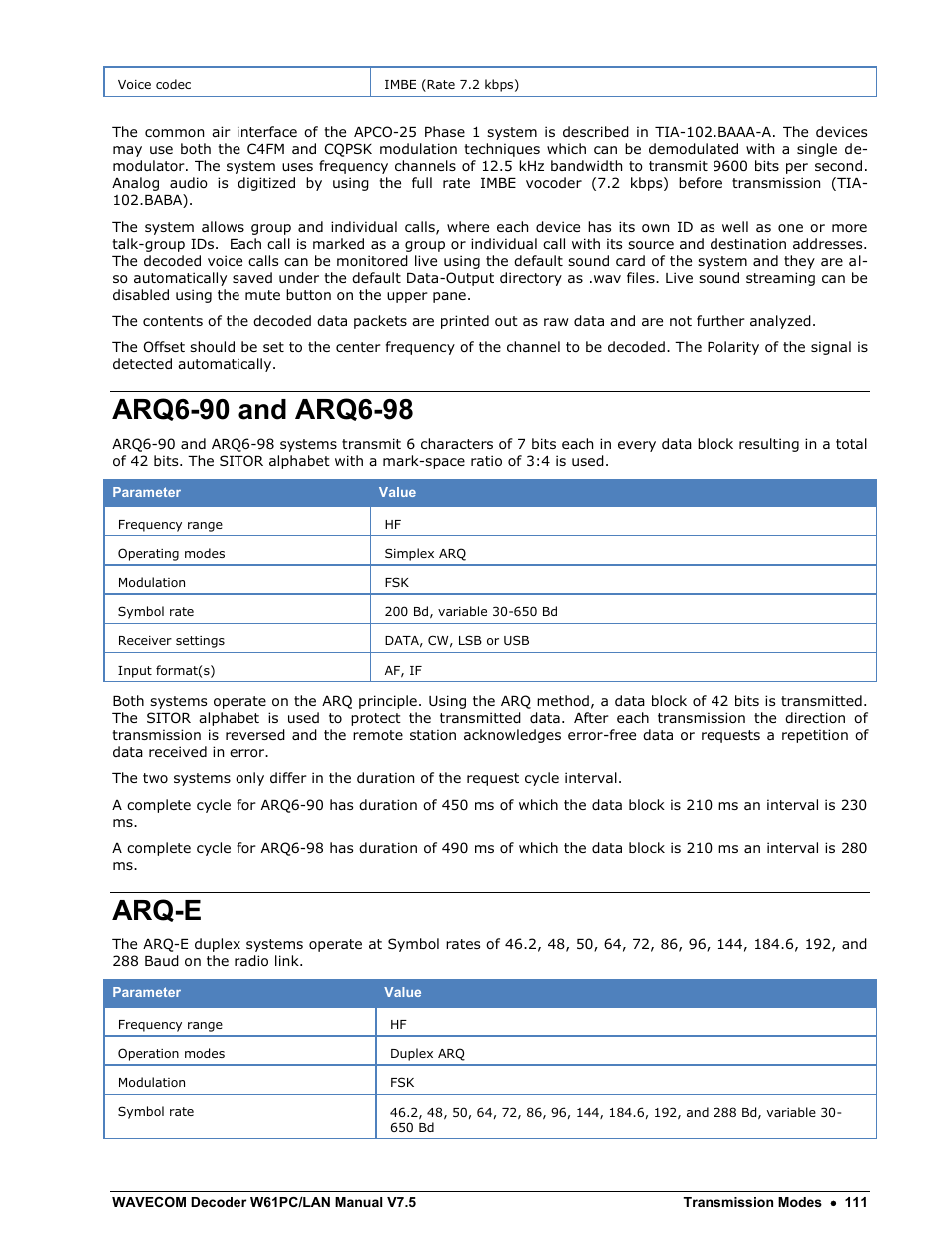 Arq6-90 and arq6-98, Arq-e | Wavecom W61PC V7.5.0 User Manual | Page 121 / 353