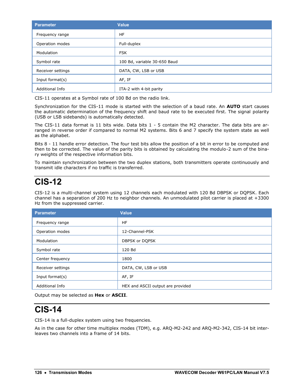 Cis-12, Cis-14 | Wavecom W61PC V7.5.0 User Manual | Page 136 / 353