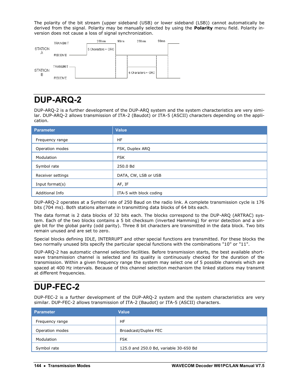 Dup-arq-2, Dup-fec-2 | Wavecom W61PC V7.5.0 User Manual | Page 154 / 353