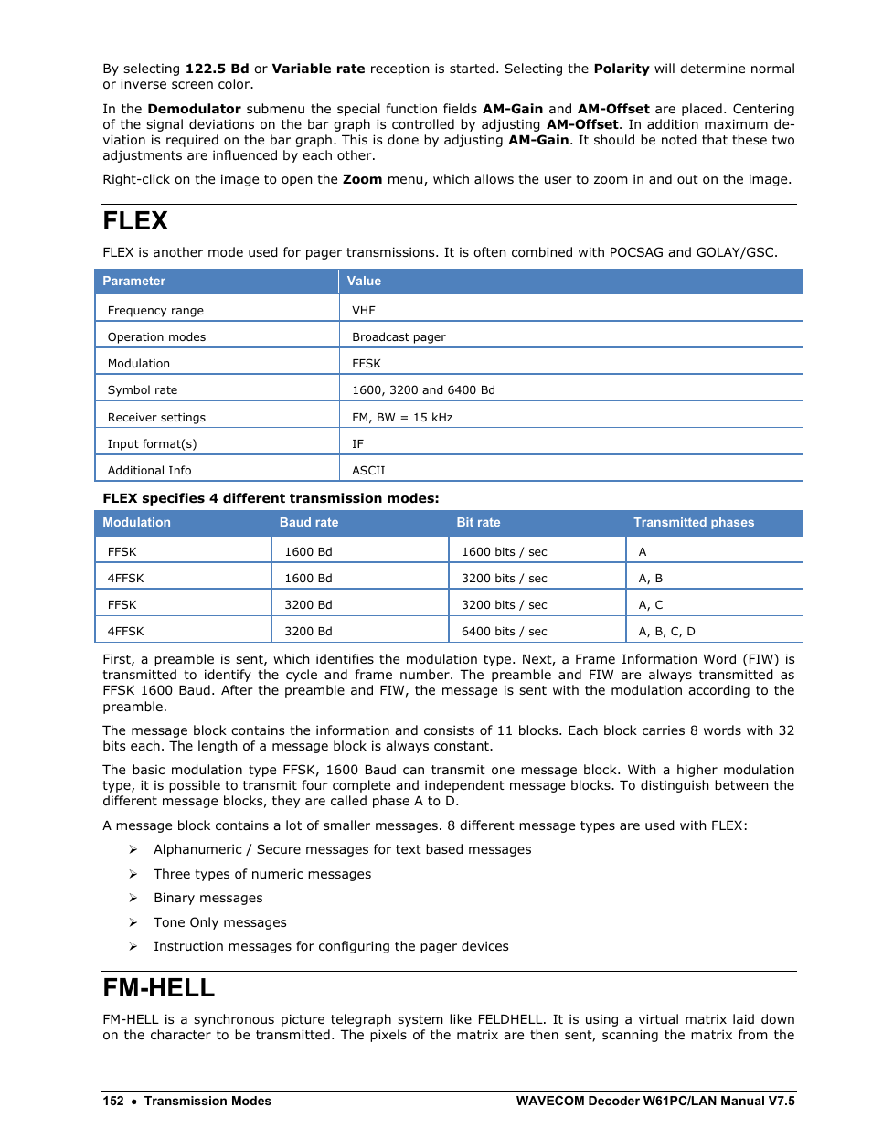 Flex, Fm-hell | Wavecom W61PC V7.5.0 User Manual | Page 162 / 353