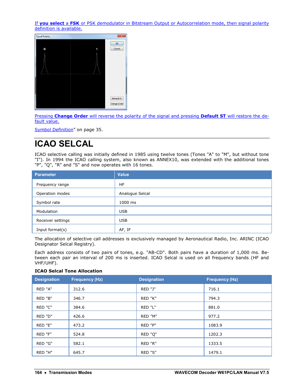 Icao selcal | Wavecom W61PC V7.5.0 User Manual | Page 174 / 353