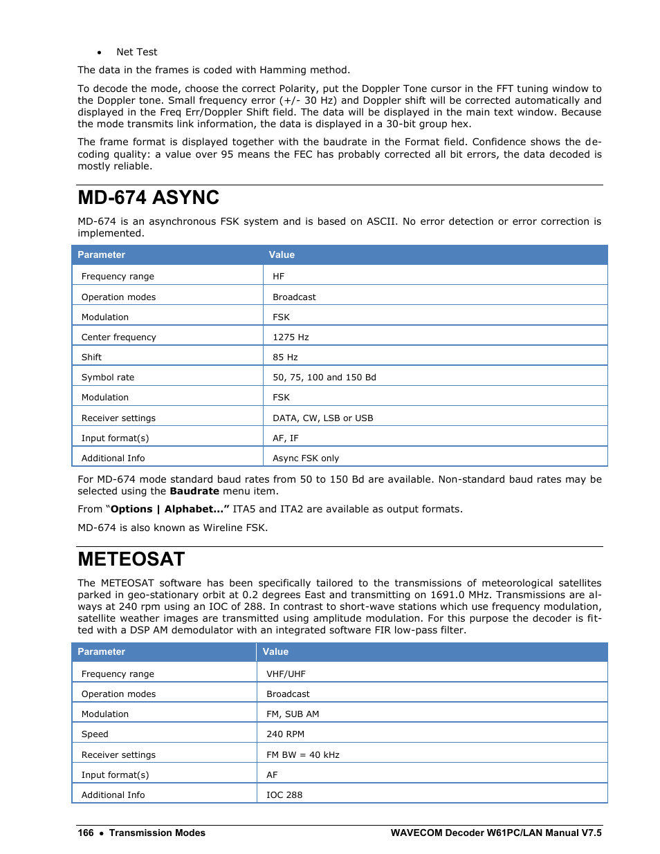 Md-674 async, Meteosat | Wavecom W61PC V7.5.0 User Manual | Page 176 / 353