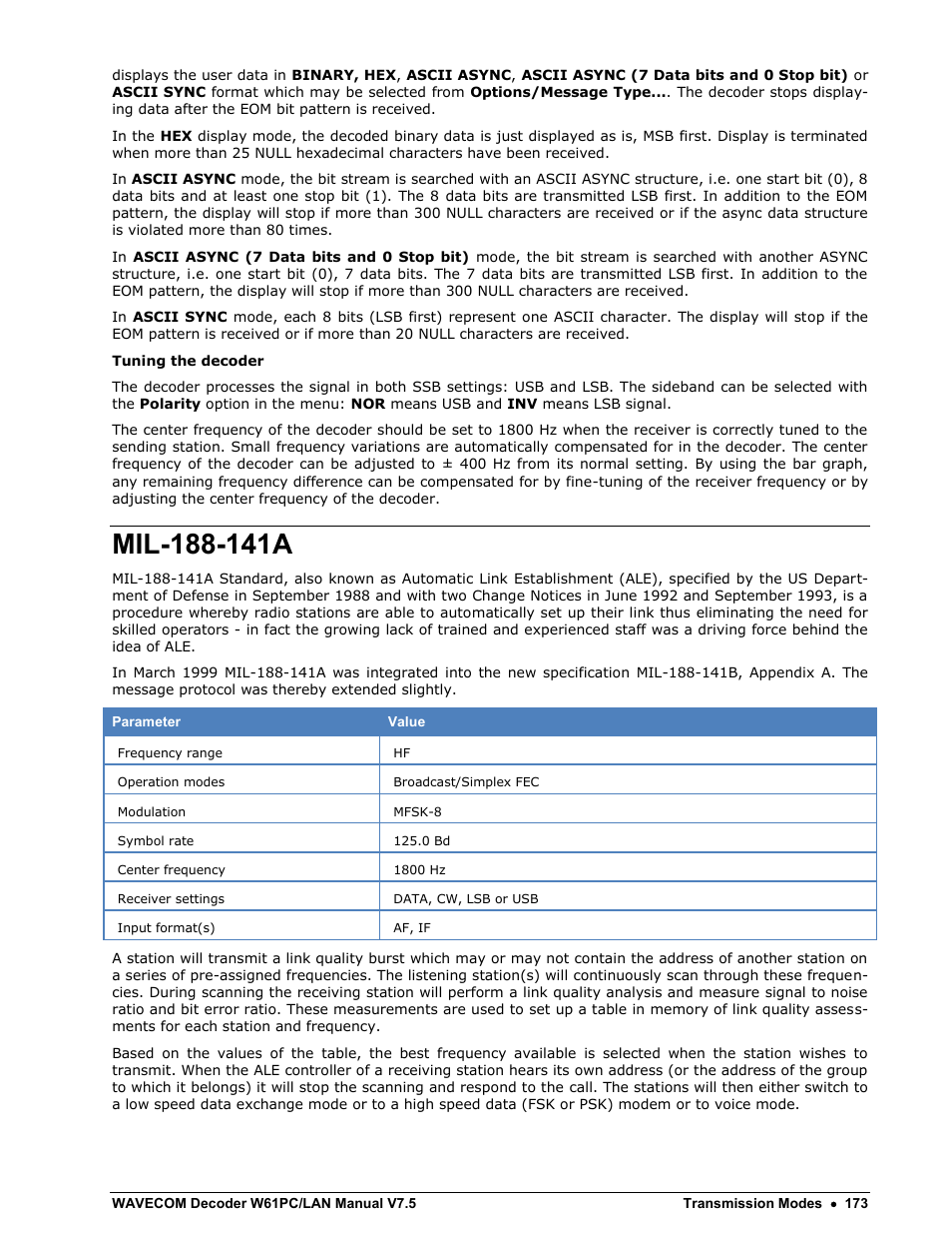 Mil-188-141a | Wavecom W61PC V7.5.0 User Manual | Page 183 / 353