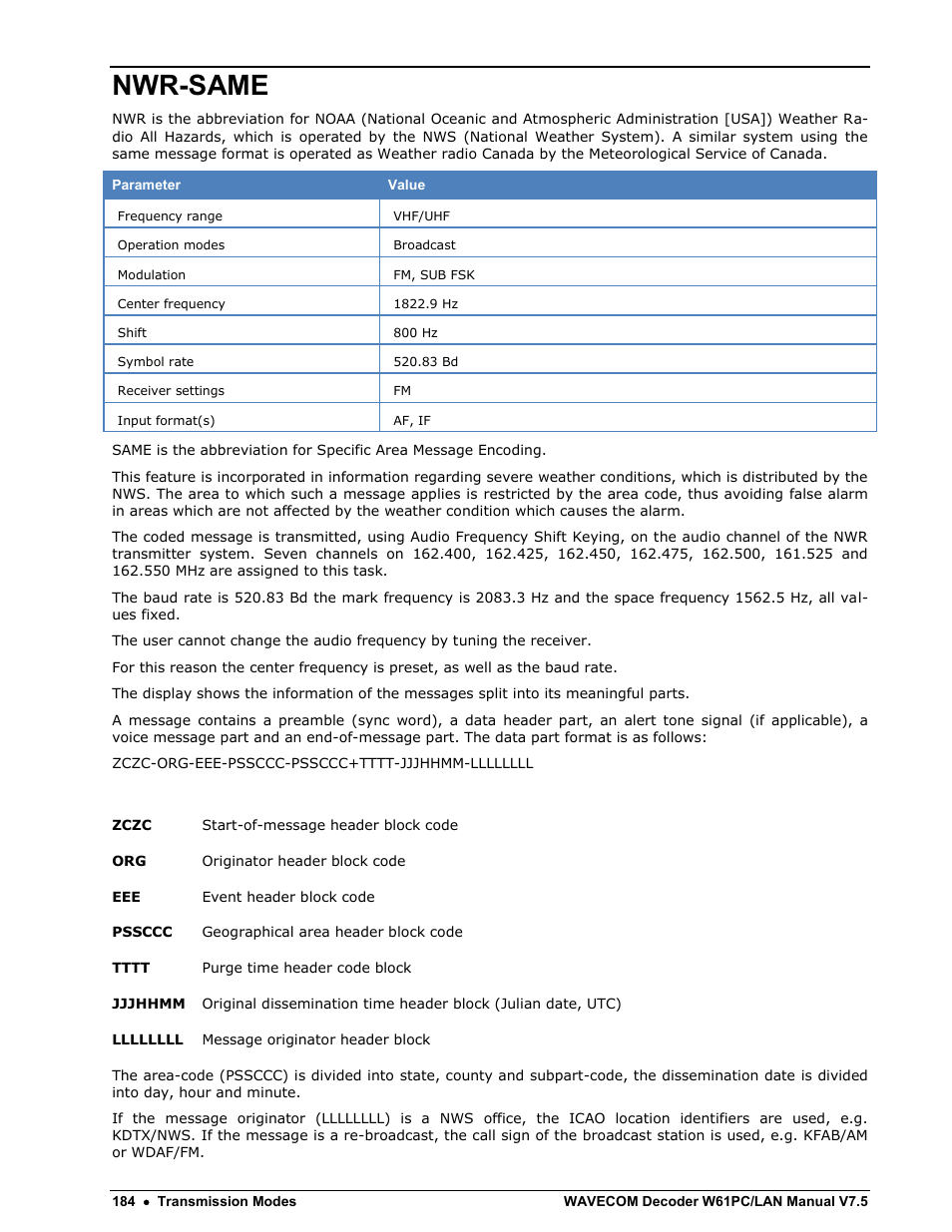 Nwr-same | Wavecom W61PC V7.5.0 User Manual | Page 194 / 353