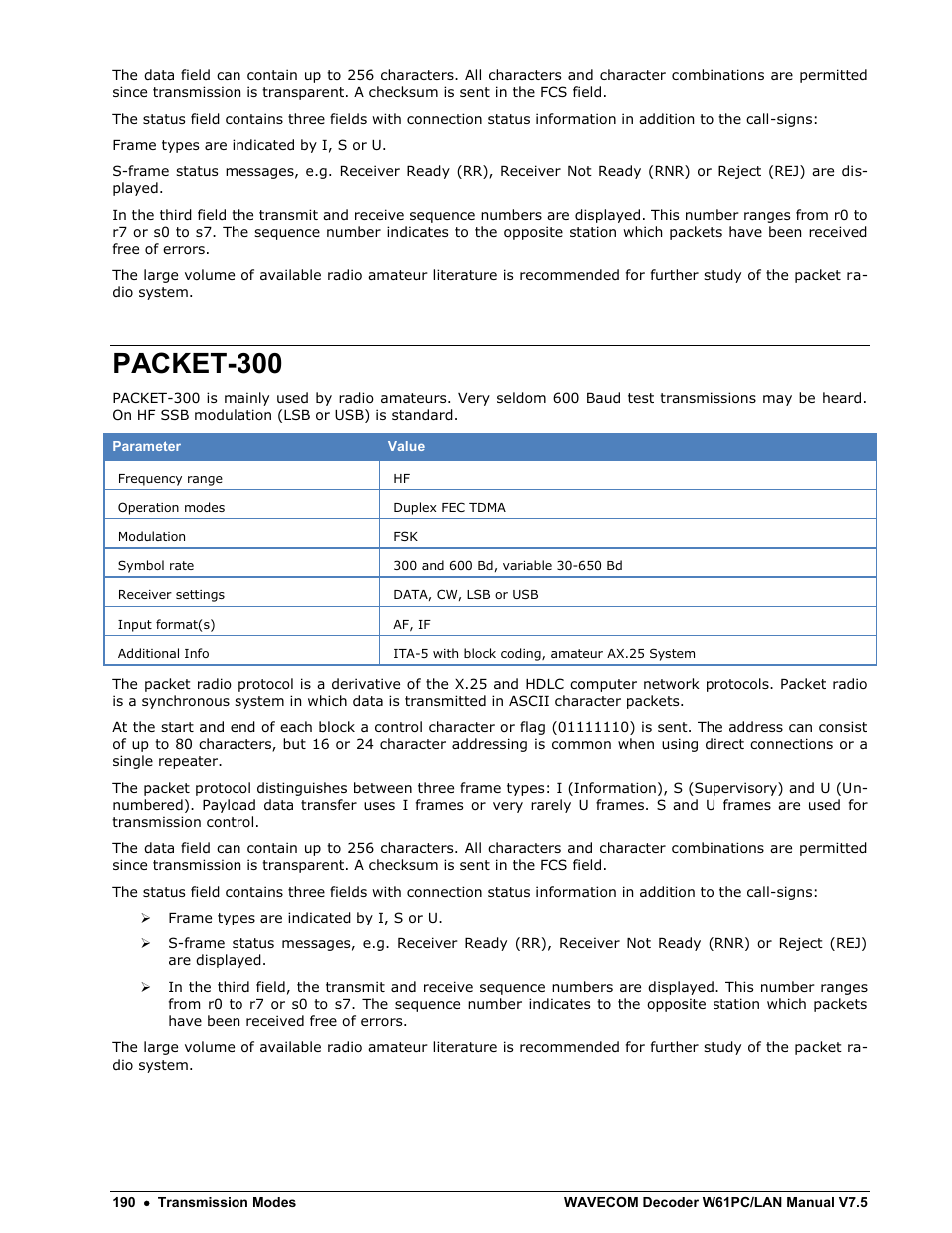 Packet-300 | Wavecom W61PC V7.5.0 User Manual | Page 200 / 353