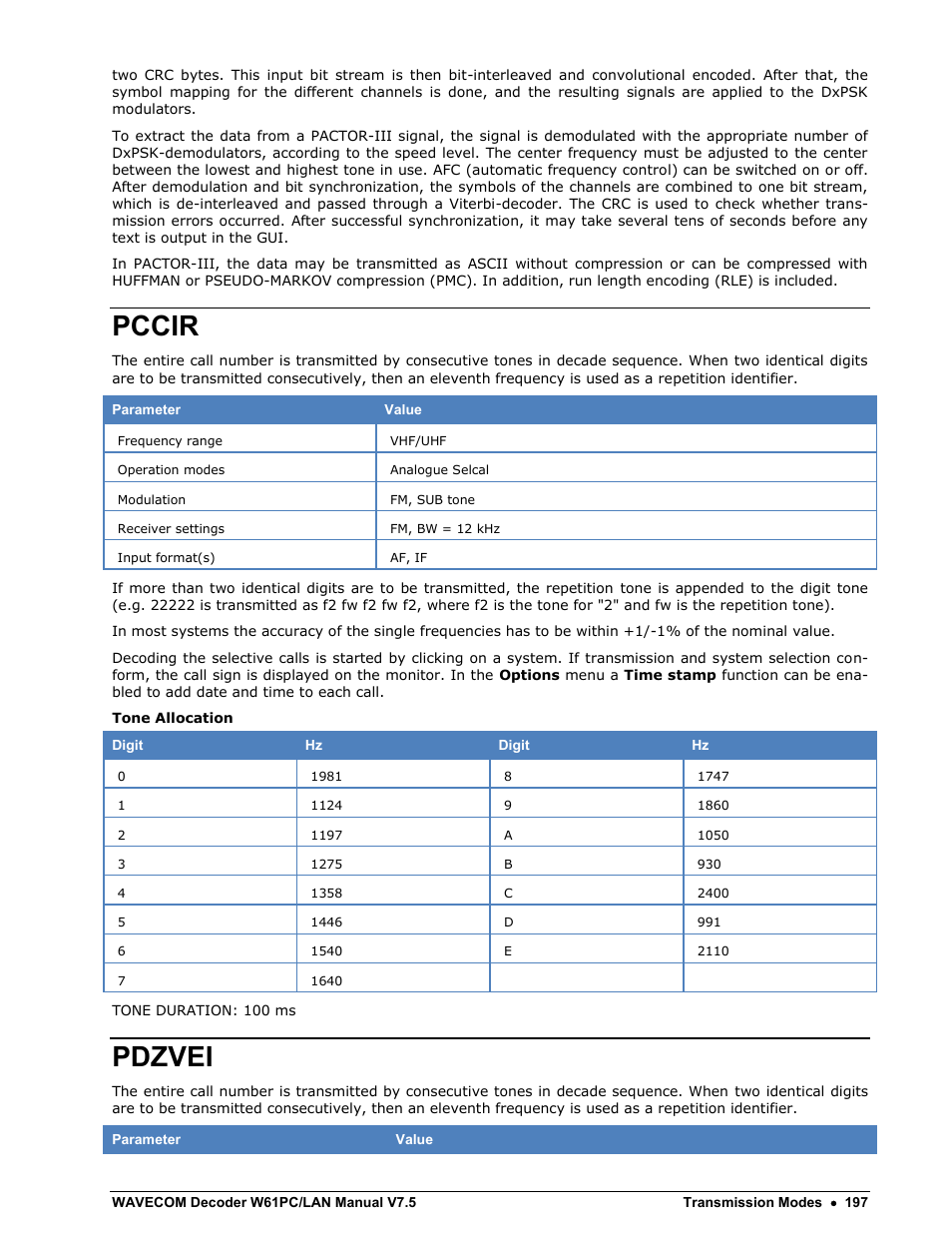 Pccir, Pdzvei | Wavecom W61PC V7.5.0 User Manual | Page 207 / 353