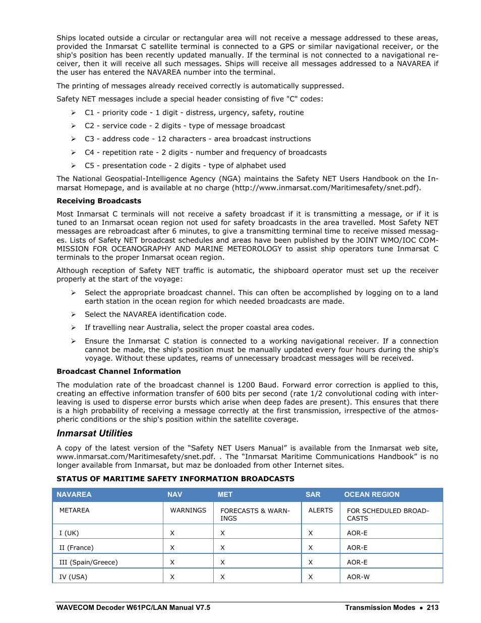 Inmarsat utilities | Wavecom W61PC V7.5.0 User Manual | Page 223 / 353