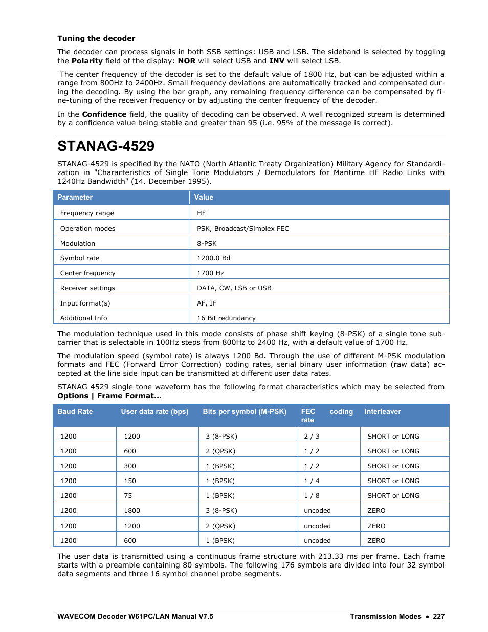 Stanag-4529 | Wavecom W61PC V7.5.0 User Manual | Page 237 / 353