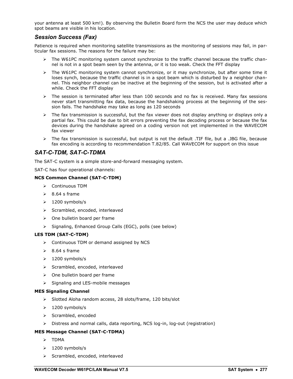 Session success (fax), Sat-c-tdm, sat-c-tdma | Wavecom W61PC V7.5.0 User Manual | Page 287 / 353