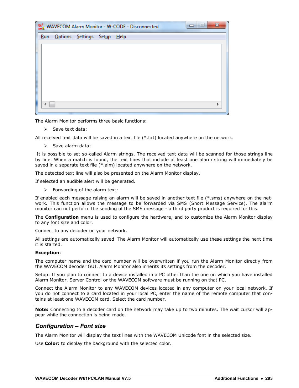 Configuration – font size | Wavecom W61PC V7.5.0 User Manual | Page 303 / 353