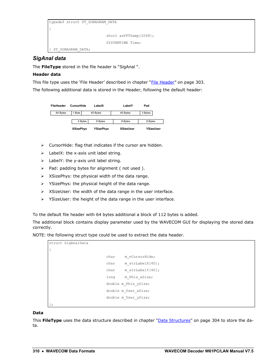 Siganal data | Wavecom W61PC V7.5.0 User Manual | Page 320 / 353