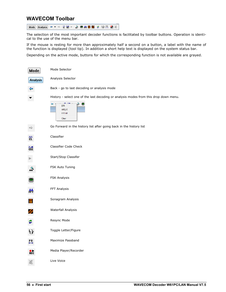 Wavecom toolbar | Wavecom W61PC V7.5.0 User Manual | Page 66 / 353