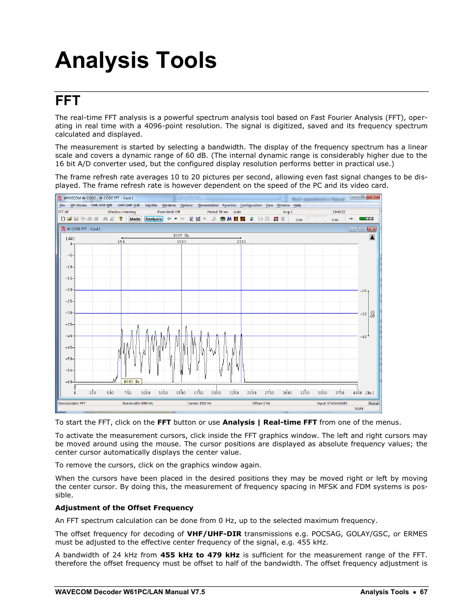 Analysis tools | Wavecom W61PC V7.5.0 User Manual | Page 77 / 353