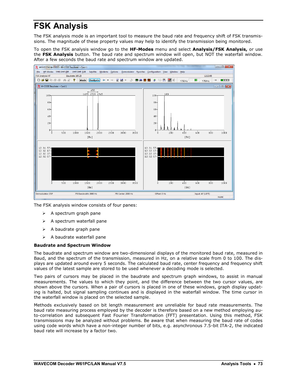 Fsk analysis | Wavecom W61PC V7.5.0 User Manual | Page 83 / 353