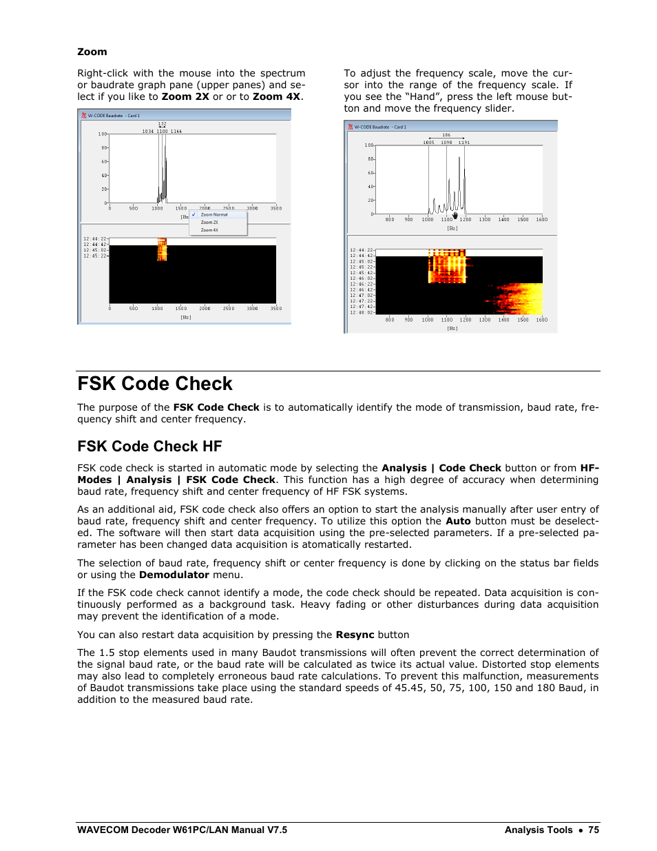 Fsk code check, Fsk code check hf | Wavecom W61PC V7.5.0 User Manual | Page 85 / 353
