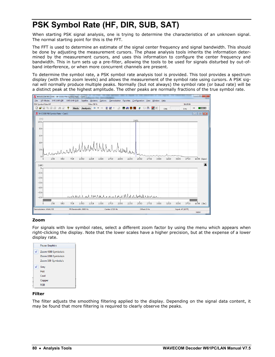 Psk symbol rate (hf, dir, sub, sat) | Wavecom W61PC V7.5.0 User Manual | Page 90 / 353