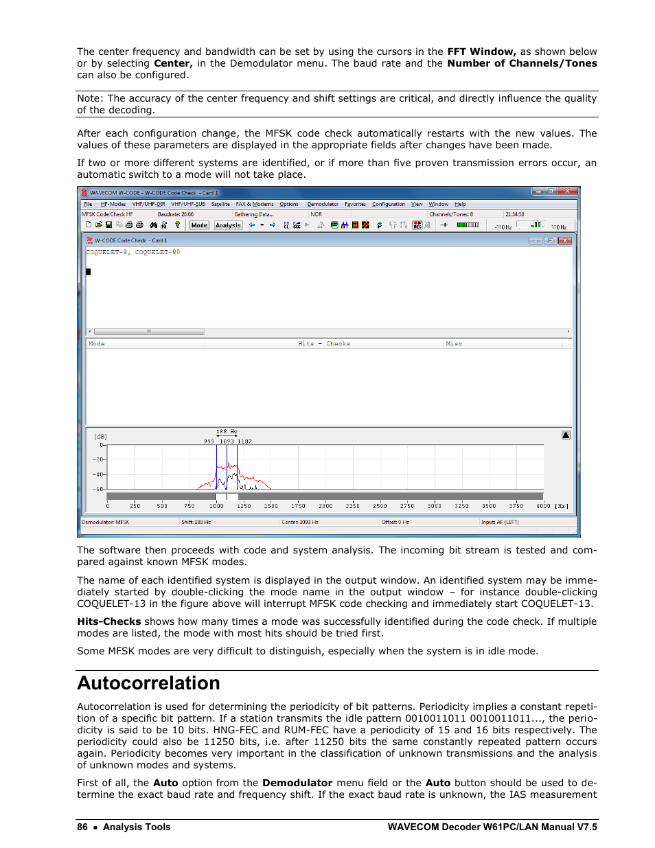 Autocorrelation | Wavecom W61PC V7.5.0 User Manual | Page 96 / 353