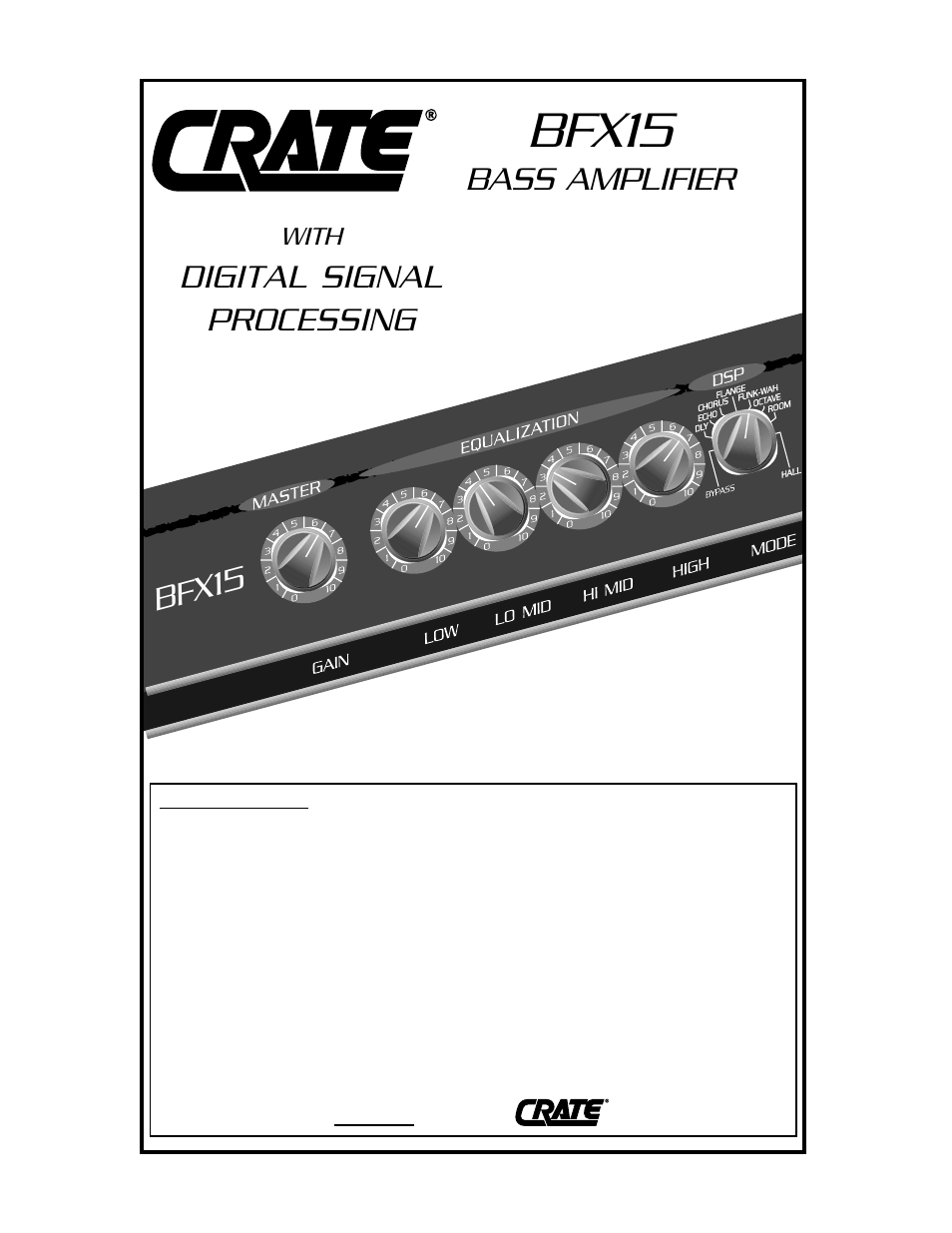 Crate Amplifiers BFX15 User Manual | 4 pages