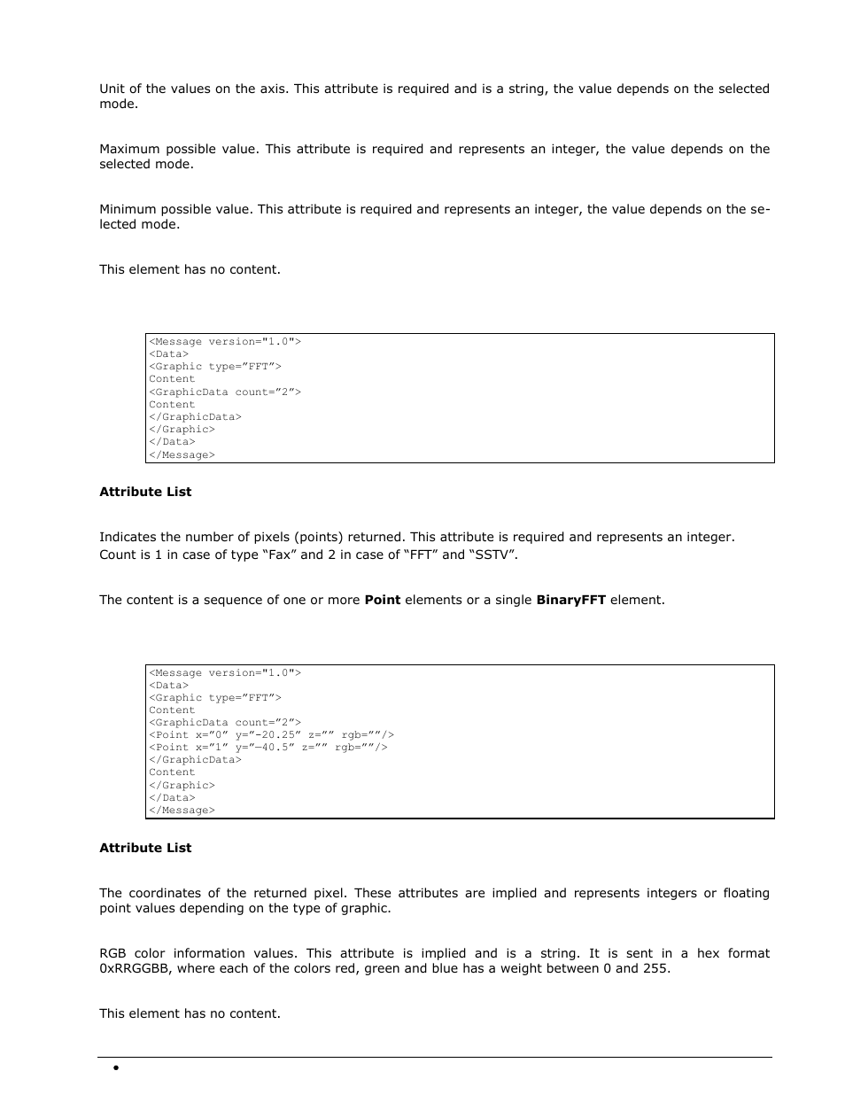 Graphicdata element, Point element | Wavecom W-RCI (Remote Control) V8.7.0 User Manual | Page 16 / 81