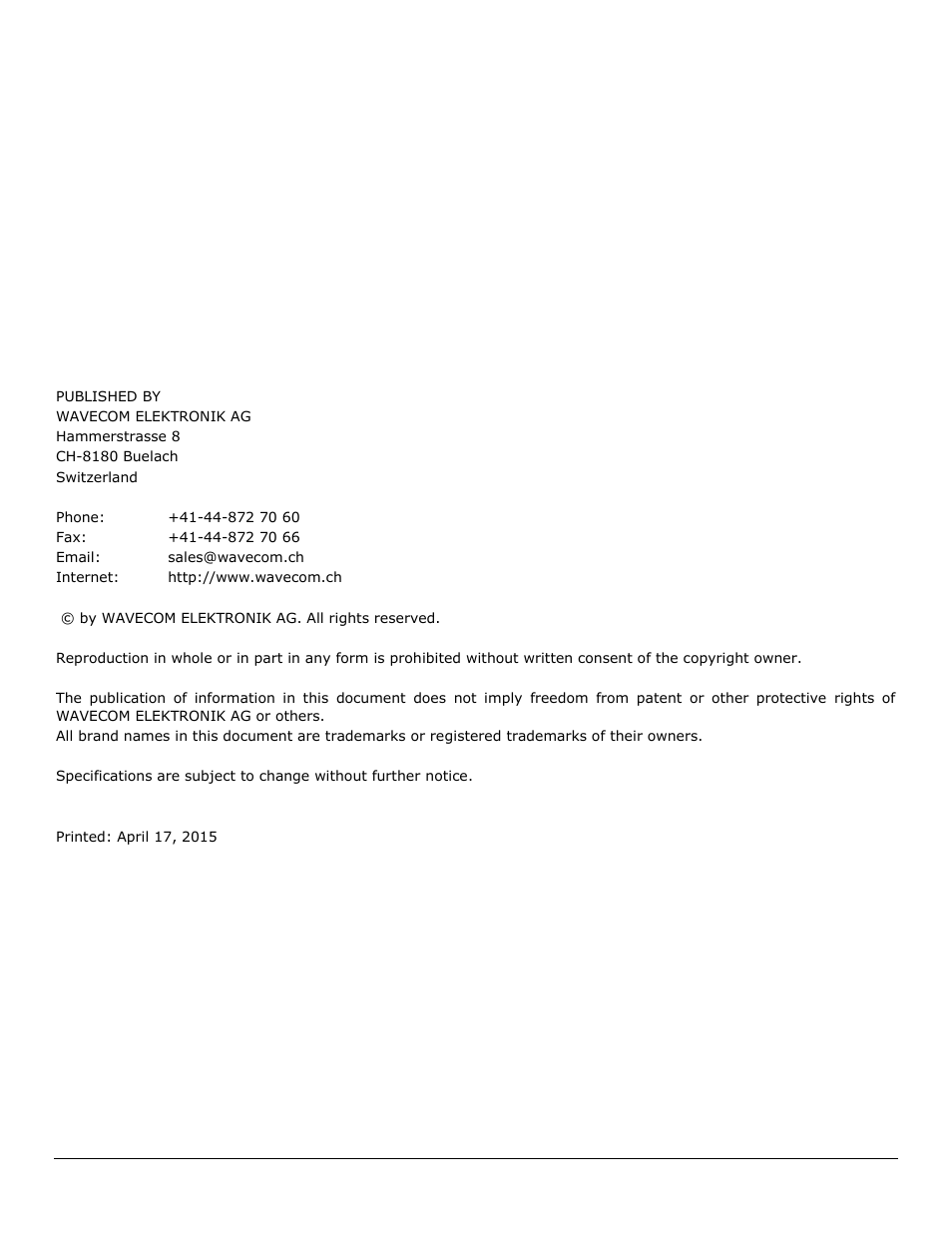 Wavecom W-RCI (Remote Control) V8.7.0 User Manual | Page 2 / 81