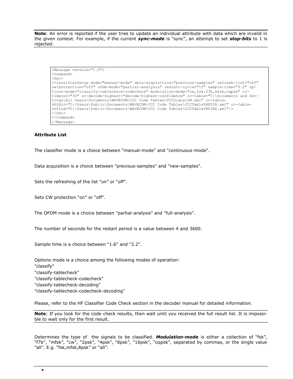Classifiersetup element | Wavecom W-RCI (Remote Control) V8.7.0 User Manual | Page 26 / 81
