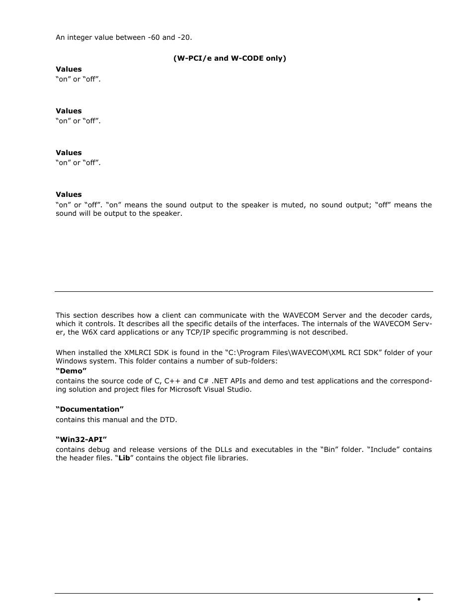 Output-demod-symbol (w-pci/e and w-code only), Acars-reassemble, Acars-enable-ads-c | Live-sound-mute, Tcp/ip interface, Overview | Wavecom W-RCI (Remote Control) V8.7.0 User Manual | Page 55 / 81