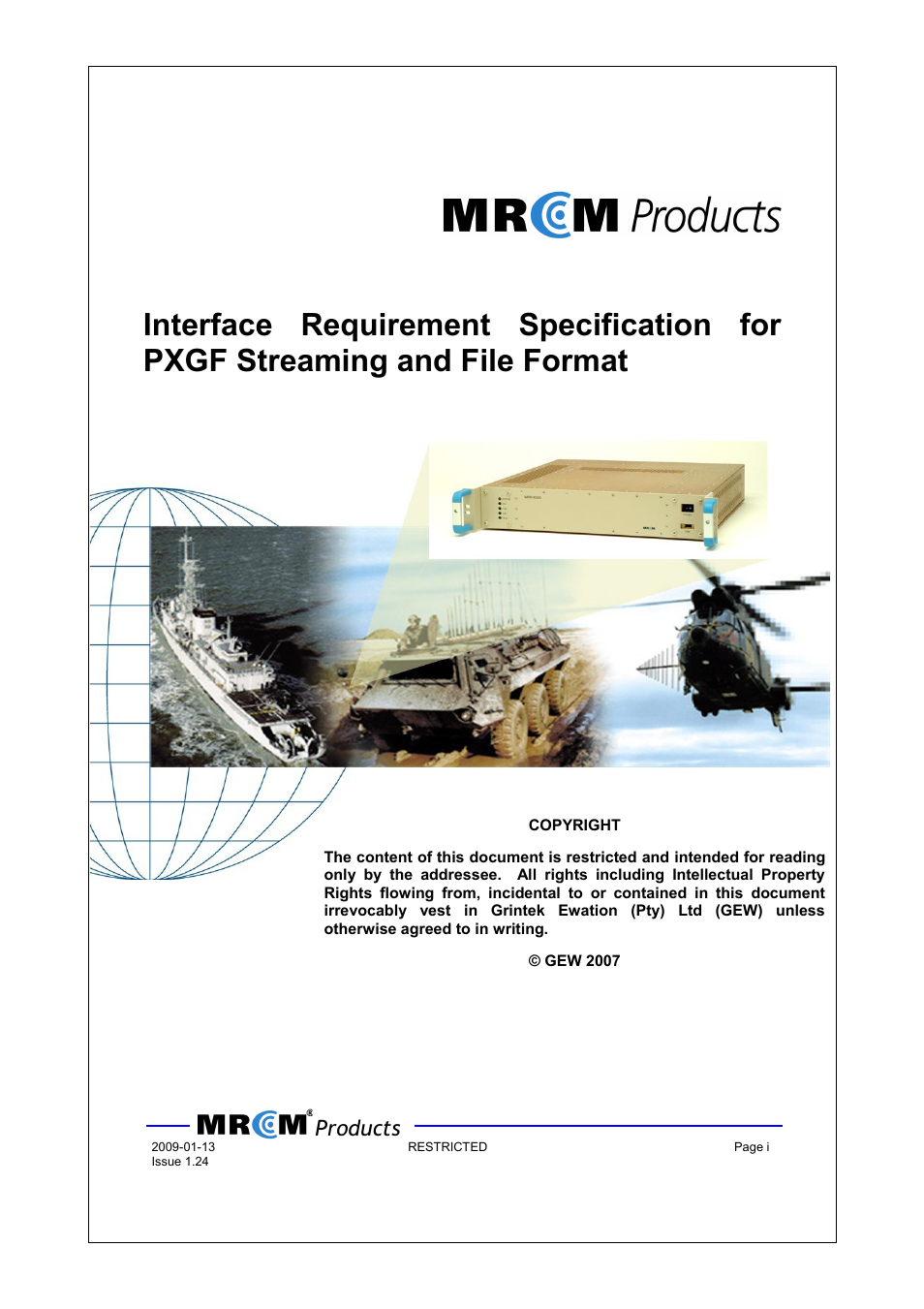 Wavecom PXGF streaming format (GEW) V1.24 User Manual | 18 pages