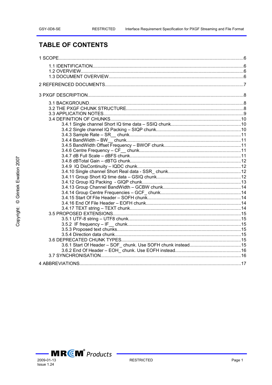 Wavecom PXGF streaming format (GEW) V1.24 User Manual | Page 2 / 18