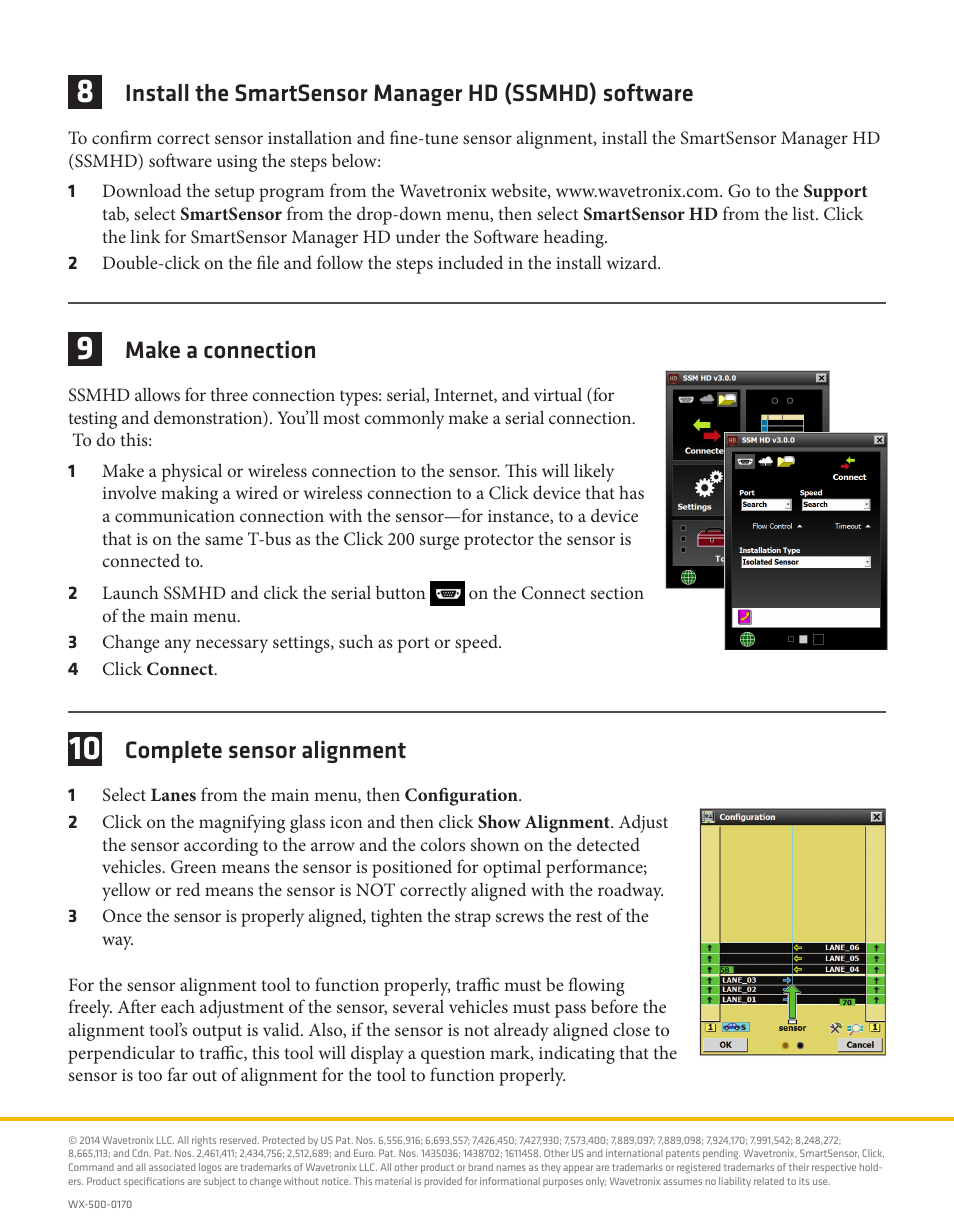 Complete sensor alignment, Make a connection | Wavetronix SmartSensor HD (101-0415) - Quick-reference Guide (Installer) User Manual | Page 4 / 4