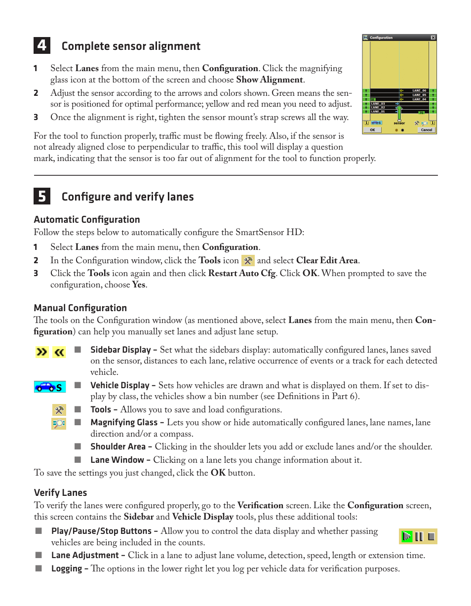 Complete sensor alignment, Configure and verify lanes | Wavetronix SmartSensor HD (101-0415) - Quick-reference Guide (User) User Manual | Page 2 / 4